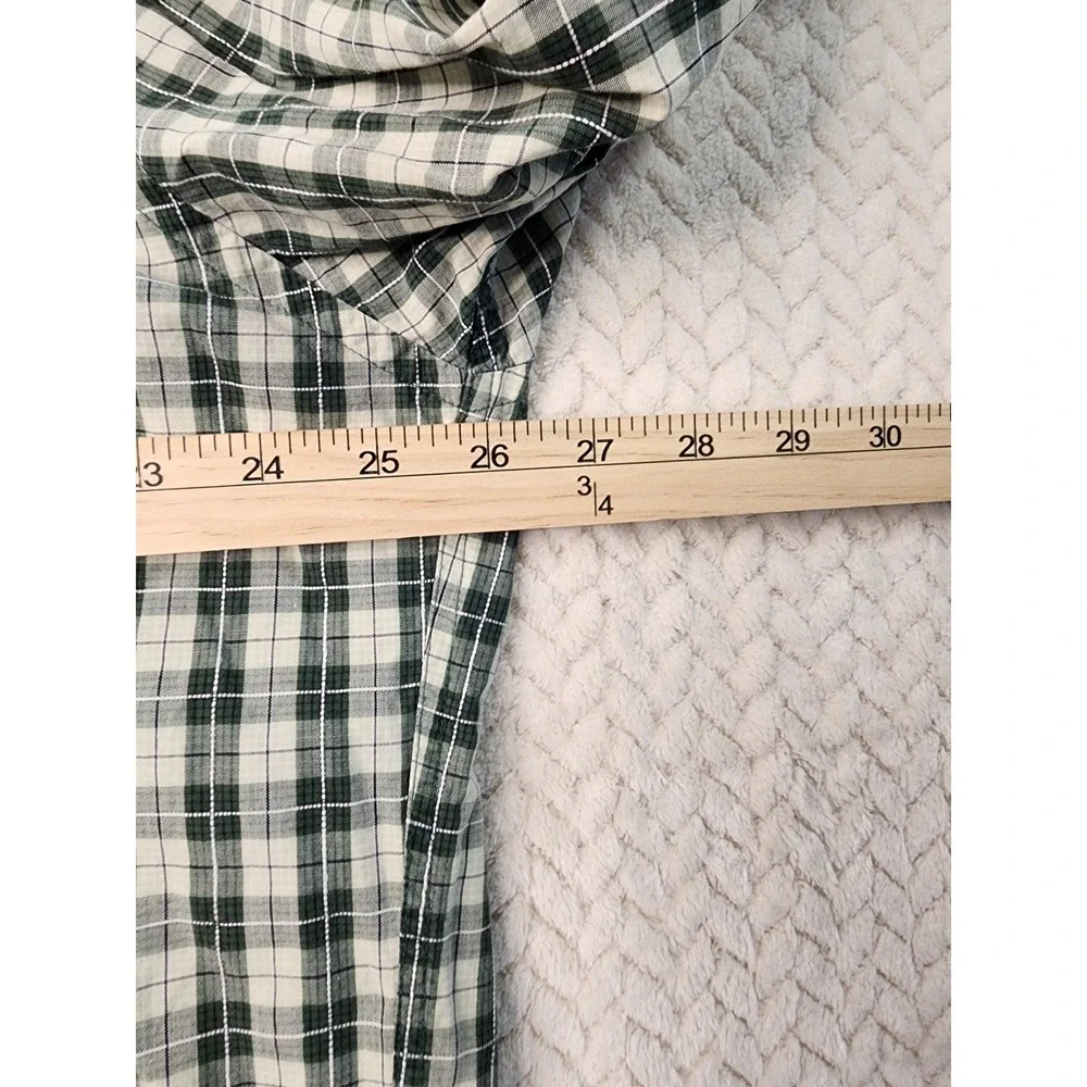 Vintage‎ J.Crew Mens XL Button Down Shirt Long Sleeve Plaid Green White Casual